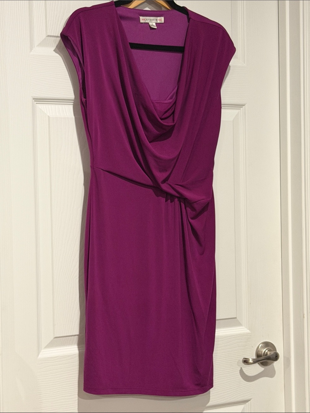 AA Studio AA - Magenta Draped Knit Sheath Dress - AnthroInspired